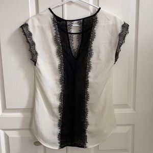 Express white lace top XS